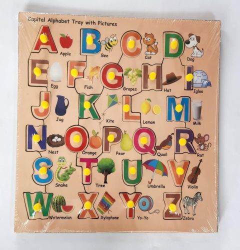 Wooden Abcd Knob Puzzle