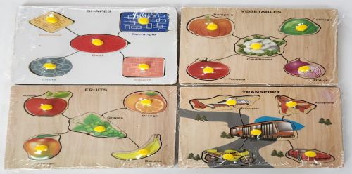 Wooden Educational Knob Board with Pin Toy