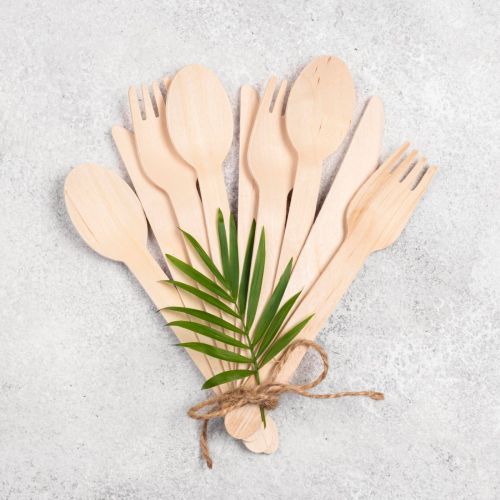 Eco Wooden Fork Spoon Knife Set