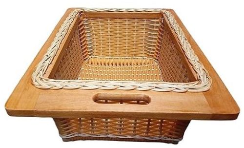 Wooden Wicker Storage Basket