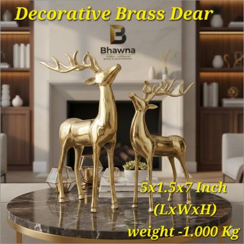 Brass Decorative Reindeer Pair