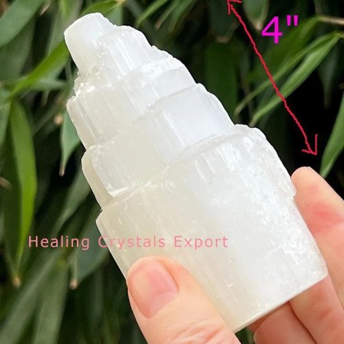 10cm White Selenite Mountain Crystal Tower