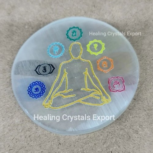 3 Inch Selenite Chakra Crystal Charging Plate