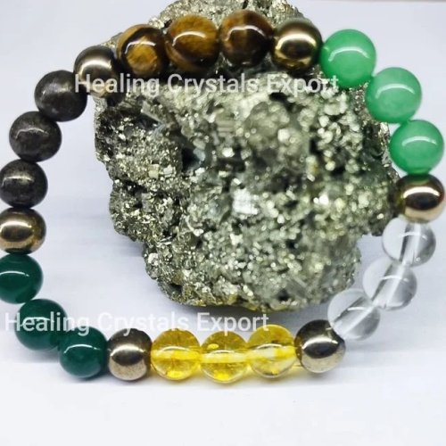 Dhan Yog Multistone Beaded Stretch Bracelet