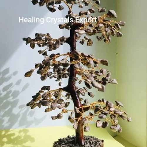 Golden Pyrite Chip Crystal Decor Gemstone Tree