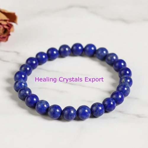 Lapis Lazuli Deep Blue Beaded Stretch Bracelet