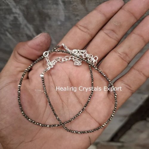 Pyrite Beaded Crystal Anklet Chain
