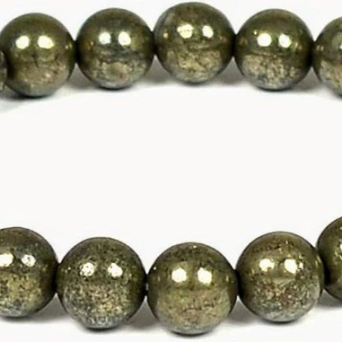 Pyrite Metallic Beaded Stretch Bracelet