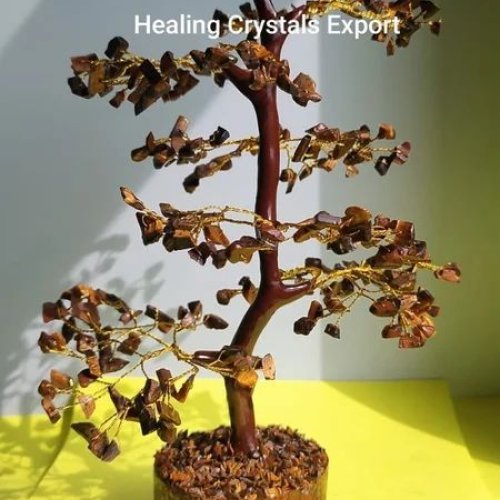 Tiger Eye Chip Crystal Decor Tree