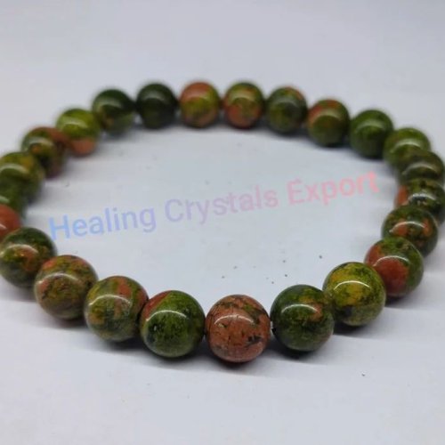 Unakite Mixed Tone Beaded Stretch Bracelet