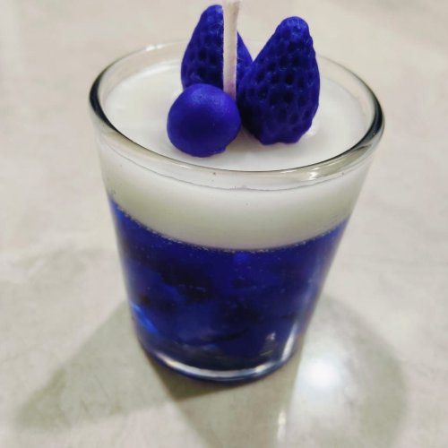 Blue Berry Glass Layered Aroma Candle