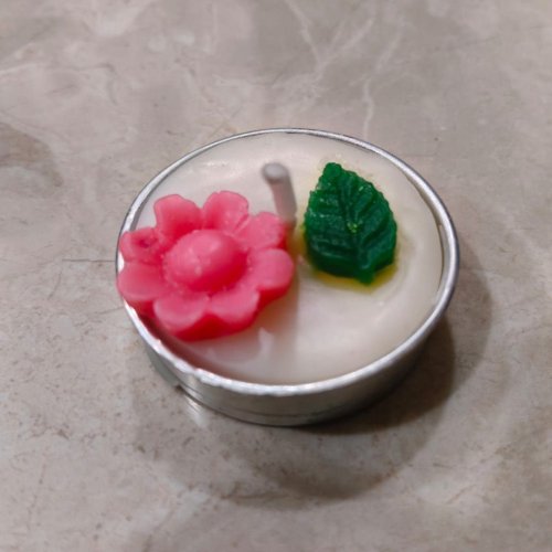 Floral Metal Tealight Mini Scented Candle