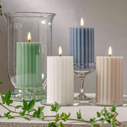 Luxury Ribbed Pillar Decor Scented Candle