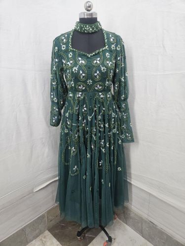 Green Embellished Midi Gown