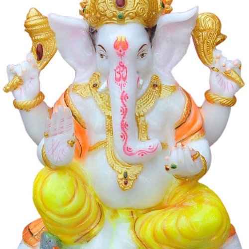 Ganesh Ji Marble Look Decorative Idol