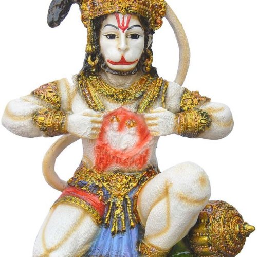 Hanuman Ji RAM Darbar Chest Opening Resin Statue