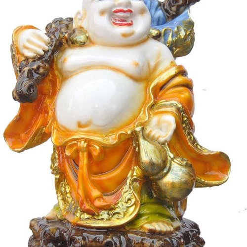 Laughing Buddha Standing Wealth Bag Idol