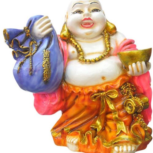 Laughing Buddha Wealth Bag Bowl Prosperity Statue