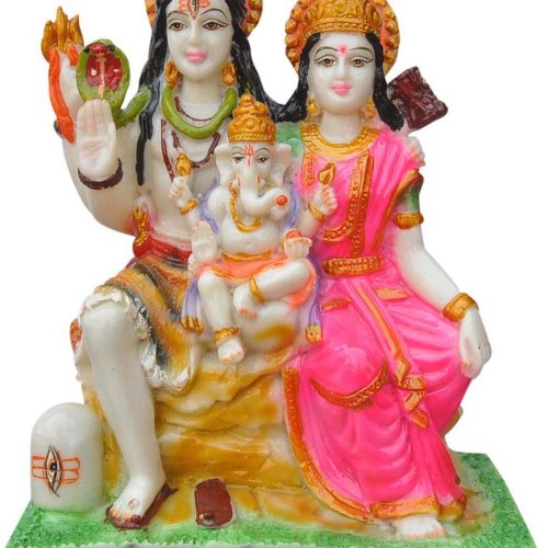 Mahadev Parvati with Bal Ganesh Family Idol
