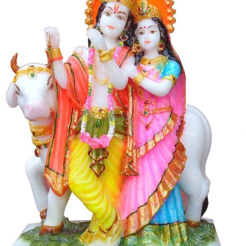 Radha Krishna Cow Idol Statue