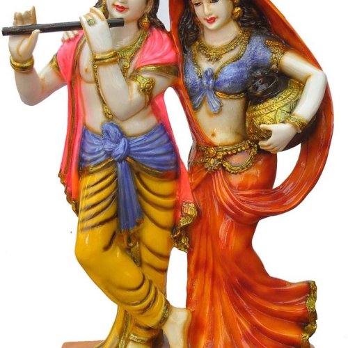 Radha Krishna Flute Playing Idol Statue