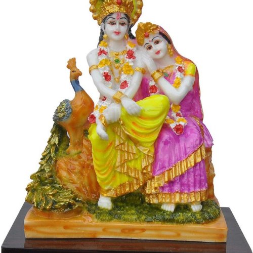 Radha Krishna Peacock Idol Statue
