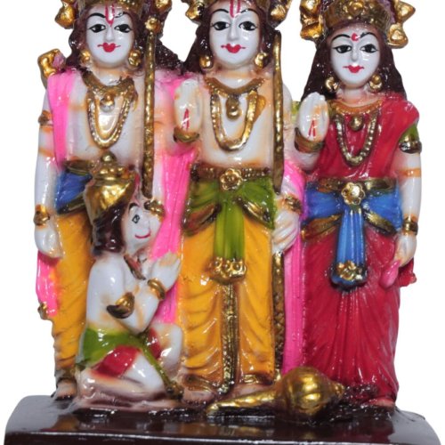 RAM Darbar Hanuman Marble Finish Decorative Idol