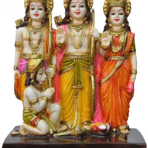 RAM Darbar Idol Set with Seated Hanuman Figurine