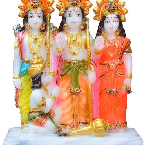 RAM Lakshman Sita Idol Set with Devotional Hanuman Figure