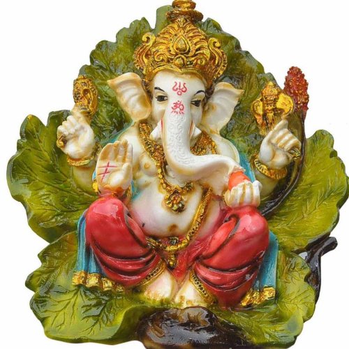 Shree Ganpati Leaf Back Blessing Idol