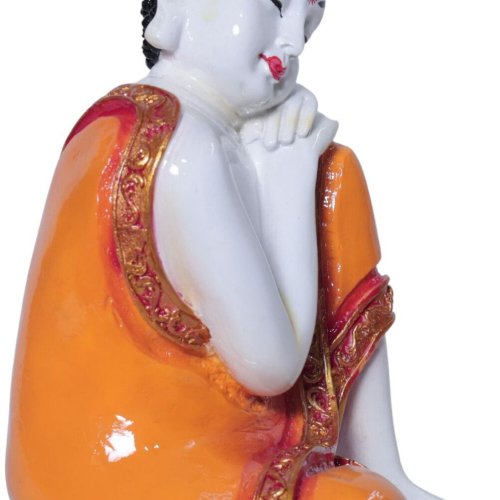 Sleeping Buddha Calm Pose Orange Decor Idol