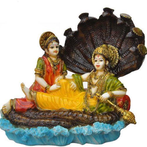 Vishnu Lakshmi Sheshnag Reclining Idol Decorative Statue