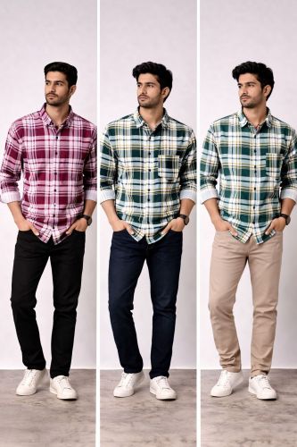 Men Checked Laffer Cotton Casual Shirt