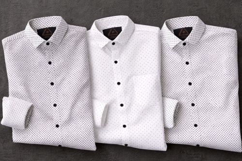 Men Printed Casual White Shirt