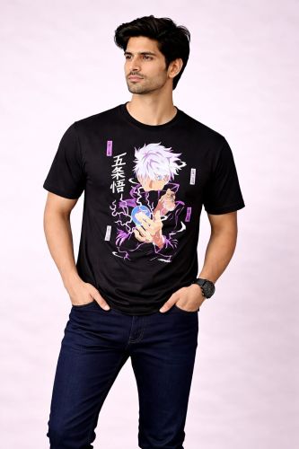 Men Printed Graphic Oversized Black T-Shirt