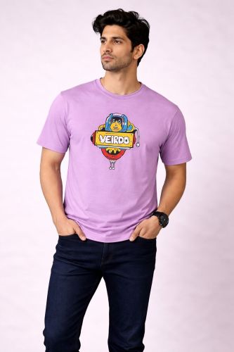Men Printed Graphic Oversized Purple T-Shirt
