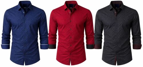 Men Solid Cotton Party Wear Shirt