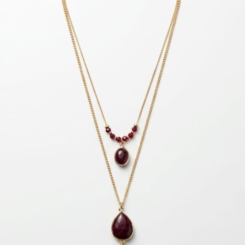 Gold Plated Layered Tassel Necklace