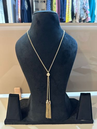 Gold Tassel Lariat Necklace