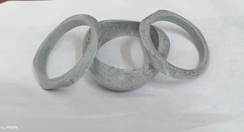 Grey Marbled Resin Bangle Set