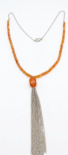 Handmade Beaded Tassel Necklace