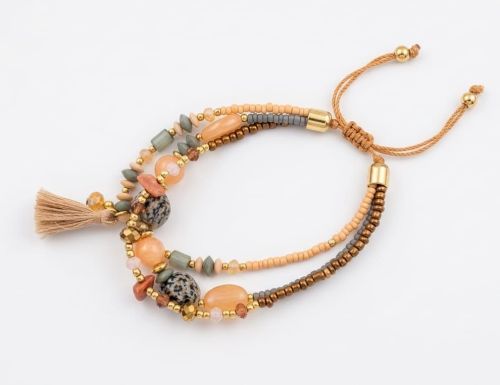 Multilayer Tassel Beaded Bracelet