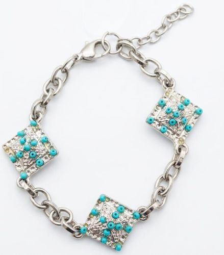 Turquoise Beaded Chain Bracelet