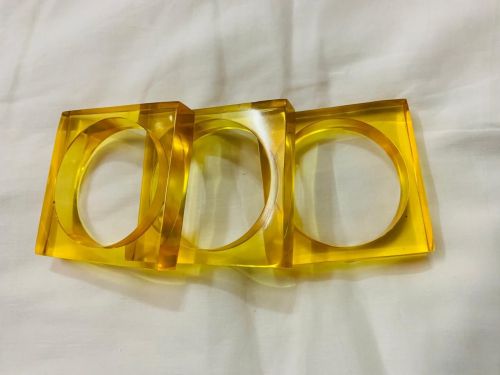 Yellow Lucite Resin Bangle Set