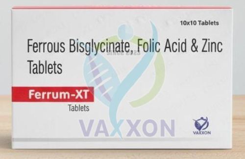 Ferrum-XT Ferrous Bisglycinate, Folic Acid &AMP; Zinc Tablets