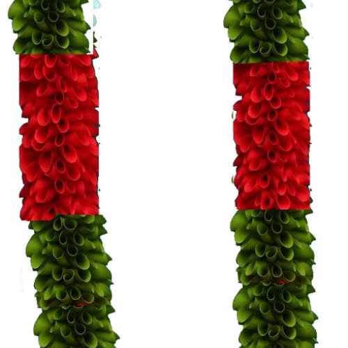 Red Green Plastic Beads Mala