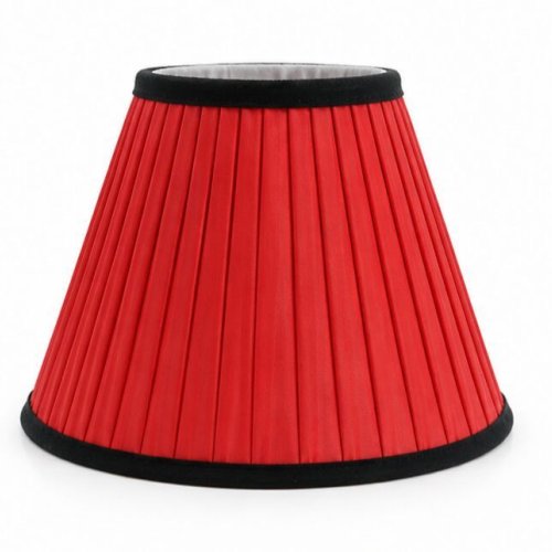 Crimson Elegance Pleated Lampshade