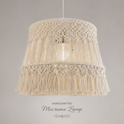 Elegant Handwoven Macrame Pendant Lamp