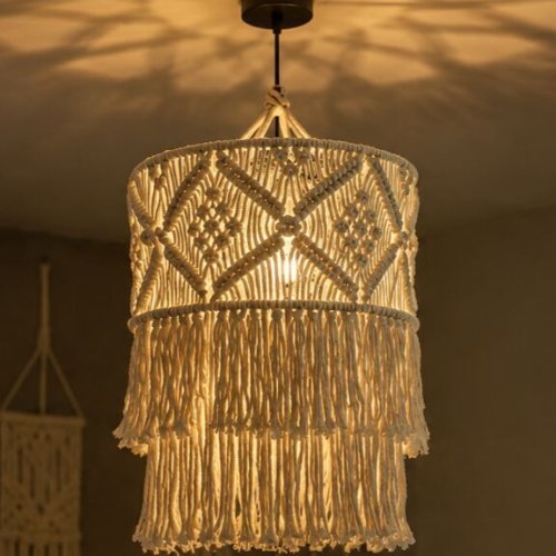 Handcrafted Boho Macrame Pendant Lamp