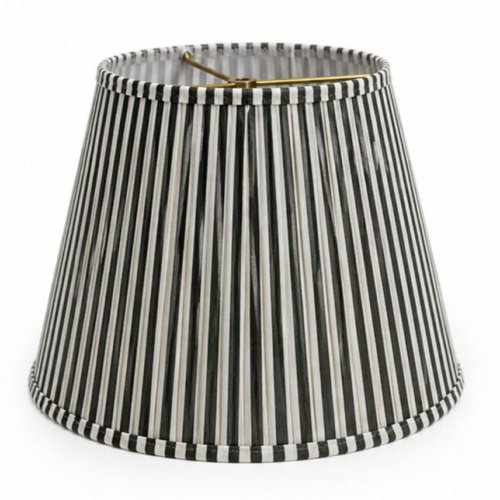 Monochrome Striped Pleated Lampshade
